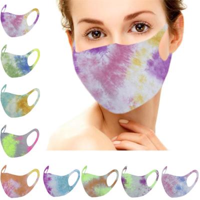 China Hot Sale Eco-friendly Unisex Ice Cloth Face Mask Fashion Gradient Silk Print Dustproof Washable Durable Skin-friendly Face Mask for sale