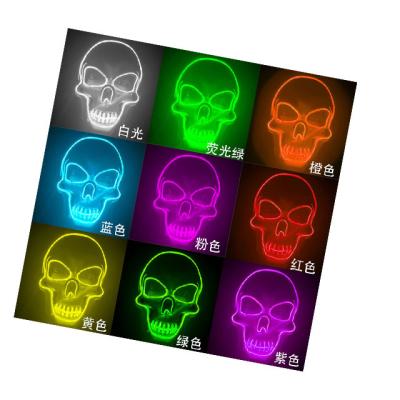 China Best Quality Eco-friendly Halloween Party Led White Skull Mask With Luminescence Terror Atmosphere Mask for sale