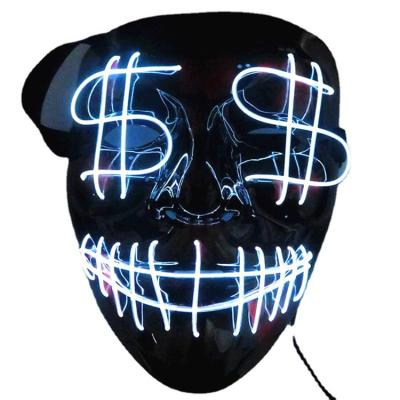 China Eco-Friendly Halloween Led Luminous Clown Fox Face Mask Cosplay Costume Props El DJ Party Masks Carnival Props for sale