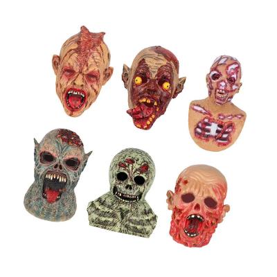 China Crawling Halloween Props Devil Flame Zombie Clown Demon Party Mask Creepy Adult Creepy Masquerade Monster Costume Eco-Friendly Mask for sale