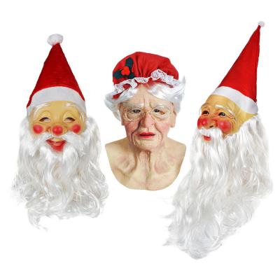 China Eco-Friendly Christmas New School Mall Bar Multi Style Party Masks Funny Santa Claus Latex Full Face Mask Party Supplies for sale