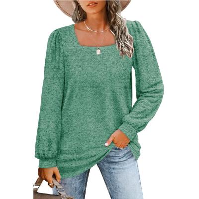 China 2022 Anti-wrinkle Factory Price Women's Simple Basic V-Neckline Long Sleeve Tops Tee Shirt T-shirt for sale