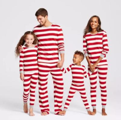 China 2022 AmazonTop Seller Breathable Pajamas Family Striped Christmas Pajamas Christmas High Quality Family New Pajamas Set for sale