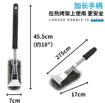 China Stainless Steel BBQ Grill Brush Free-Safe BBQ Grill Cleaning Brush for sale