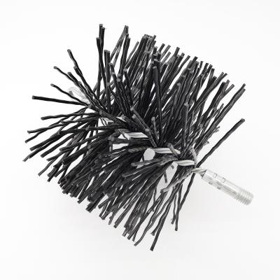 China Durable 200mm Stainless Steel Thread Chimney Screw Brush Durable Black Nylon Cleaning Tools for sale