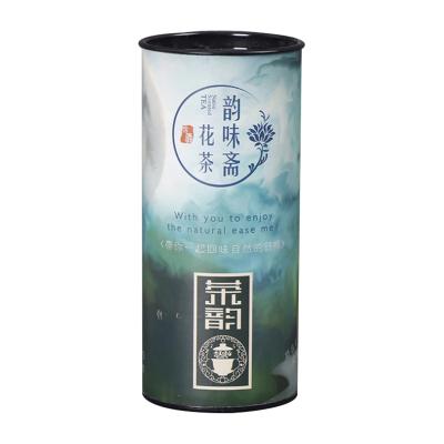 China Biodegradable Eco Friendly Cylinder Cardboard Loose Tea Box Cans With Lid Food Grade for sale