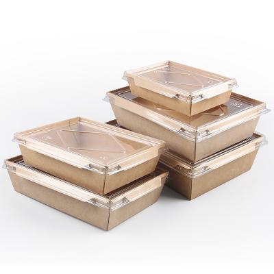 China Recyclable Kraft Paper Take Away Packaging Boxes Biodegradable Food Taking Box With Window for sale