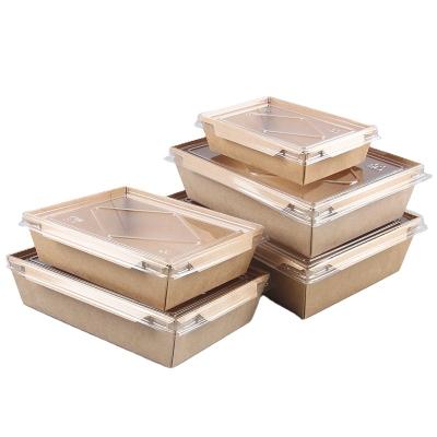 China Recyclable Hot Sale Wrapping Paper Cake Sushi Noodle Box Bagasse Fast Food Plastic Container Customized Box for sale