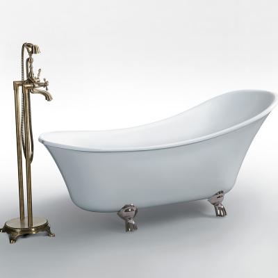 China Wholesale Classical Freestanding Acrylic Bathtubs Chrome Color Foot Freestanding Acrylic Bathtub for sale