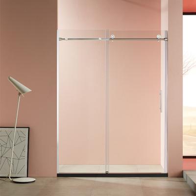 China Household prefabricated frameless tempered glass shower door for sale