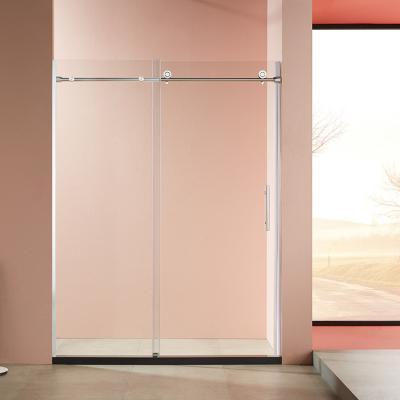 China New Design Modern Single Sliding Door Stainless Steel Shower Glass Screen for sale