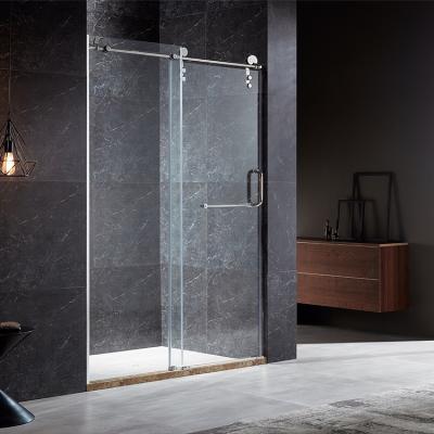 China High End Luxurious Single Sliding Door Simple Frameless Bathroom Designs Corner Shower Door for sale