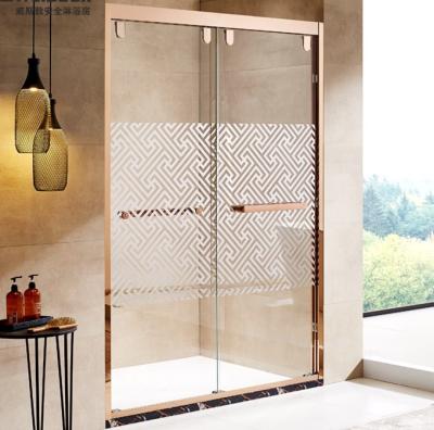 China Hotel Wholesale Glass Shower Double Sliding Door  Simple Design Shower Cabin for sale