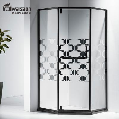 China Bathroom Pivot Glass Shower Enclosure Diamond Shaped  S-1943 for sale