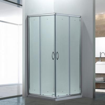 China Luxury Aluminum Frame Square Shower Room Soft Closing Corner Entry Sliding Shower Cabin for sale