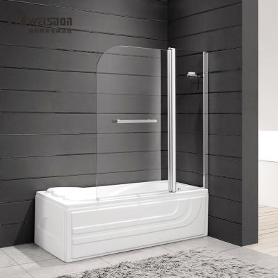 China Economic Shower Fixed Panel Bathtub Tempered Glass Shower Screen zu verkaufen