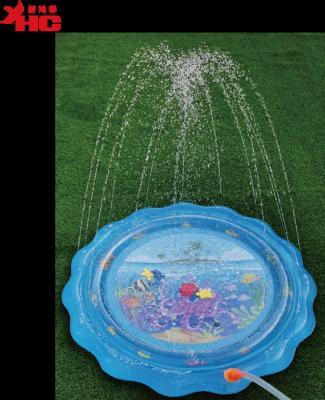 China PVC Fun Game Promotion Baby Play Pad Inflatable Cushion Summer Outdoor Water Pad Big Splash Mat Sprinkle Water Toys Backyard Wading for sale