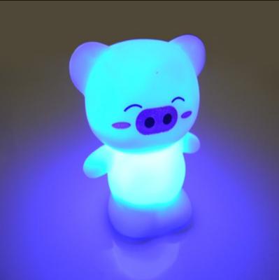 China Promotion PVC Led Night Light Customized Pig Shape Color Changing Night Light For Household Cute Led Night Light for sale