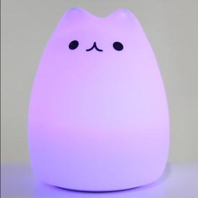 China Color Changing PVC Cat Shaped Led Night Light for sale