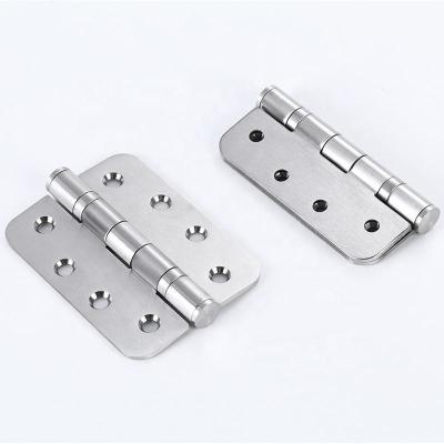 China Modern 4 Inch Round Corner Door Hinge Stainless Steel Silent Self-Closing Hydraulic Hinge 2bb Ball Bearing Hinge for sale