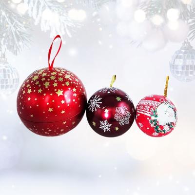 China Food Small and big standing Christmas decoration metal tinplate tin ball with hang rope 80mm 90mm 100mm 110mm 120mm 140mm 160mm 188mm for sale