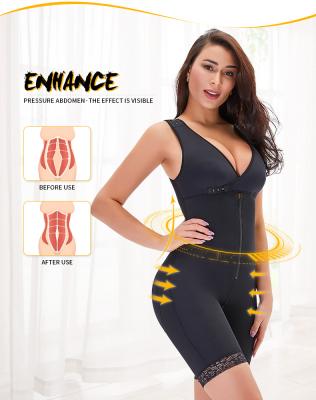 China Hot Sale Antibacterial Women Body Shaper With Full Lift Fajas Colombianas Open Crotch Body Faja Shapewear Jumpsuit Hip Shapewear With Hooks for sale