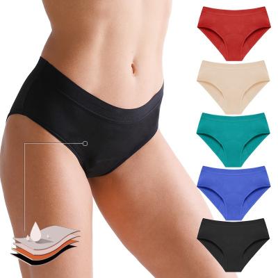 China Antibacterial new type of women's bamboo fiber four-layer physiological pants with great absorption, breathable and waterproof period panties for sale