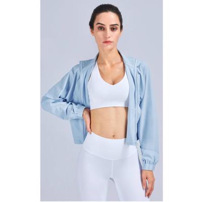 China Breathable Promotional Good Quality Fashion Fitness Sports Women's Loose Sports Coat Jacket for sale