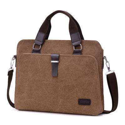 China Wholesale Spooky Business Men's Handbag Shoulder Bag Canvas Single Bag New 14 Inch Canvas Laptop Bag for sale