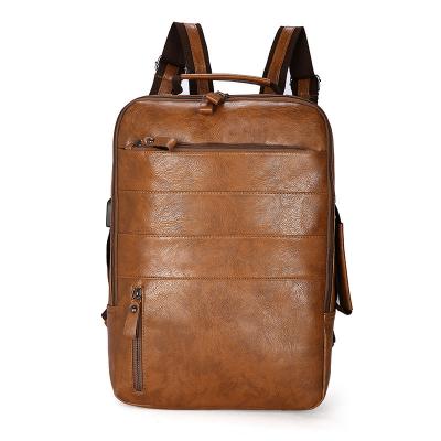 China Business Anti-theft PU Leather Backpack Travel Backpack Fashion Outdoor Computer Backpack for sale