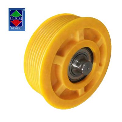 China Contemporary Nylon Elevator Guide Roller And Bypass Pulley for sale