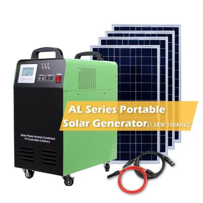 China Home 300w 500w 1kw 24v Off Grid Home Solar Power Systems Solar Generator Portable for sale