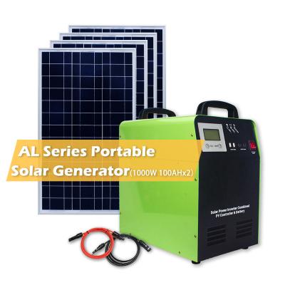 China Home 300w 500w 1kw 1.5kw 24v Off Grid Home Power Portable Solar Generator Portable Solar Power Generator for sale