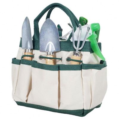 China Carry Storage Case Double-Handled Outdoor Garden Tool Organizer Tote With Holder Oxford Bag With Deep Pockets for sale