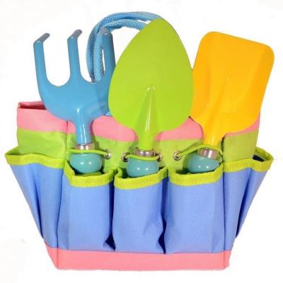 China Custom Colorful Garden Tool Kid's Garden Tools Tote Bag Canvas Garden Tool Bag for sale