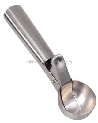 China Sustainable Round Shape Stainless Steel Ice Cream Scoop With Trigger for sale