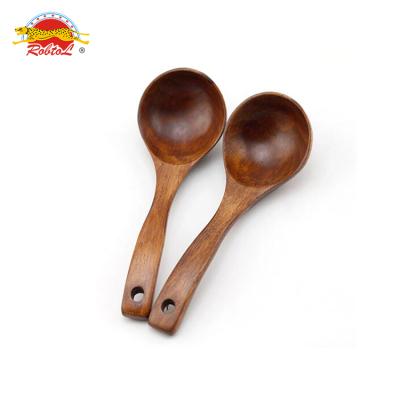 China Multifunctional/simple/convenient 18cm wooden spoon of kerwood natural soup spoon for sale