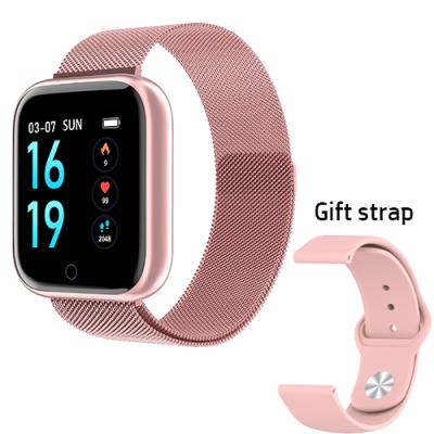 China Dual Touch Screen Strap Smart Watch With Blood Pressure Sensor Weather Forecast Stopwatch T80 PK P70 P68 Smartwatch for sale