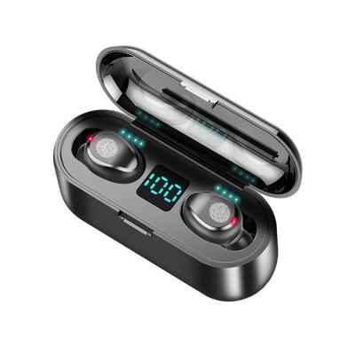 China Hot 5.0 In-Ear Amazon Wireless Earbuds Earphone With 2000mAh Charging Sports Gaming Headset With LED Display F9 TWS Earphone for sale