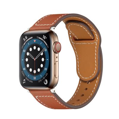 China For iWatch Band Replacement Top Grain Genuine Leather Watch Band For Apple Series 3 4 5 6 Se Watchbands for sale