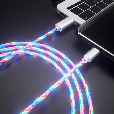 China MP3/MP4 Player LED Flowing Light Micro USB Cable Charging Cable For LG Huawei Xiaomi LG Charger Samsung Glowing Light Type-C Cable for sale