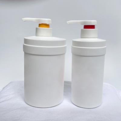 China Personal Packaging 518ml HDPE Cylinder Shape Hair Care White Plastic Shampoo Conditioner Empty Skin Care Bottle Packaging for sale