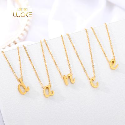 China New Hot Sale CLASSIC A-Z Alphabet Necklace Lowercase Letter Necklace Stainless Steel Gold 26 Letters for sale