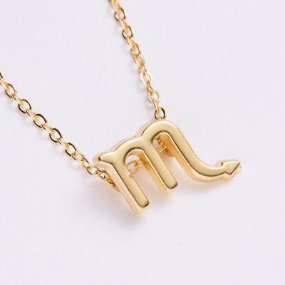 China Gold CLASSIC Pendant Necklace Zodiac Sign Necklace Stainless Steel With Map Birthday Gift For Women Girl for sale