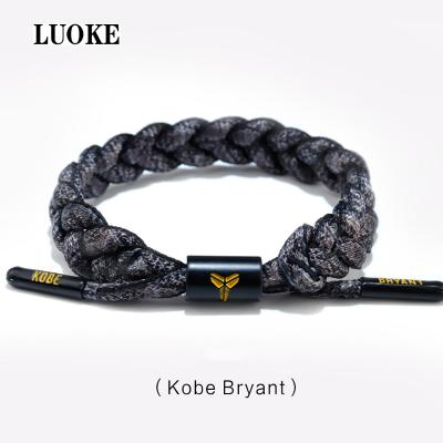 China FASHIONABLE Kobe Bryant Couples Lace Bracelet Men's and Women's Sports Woven Rope Memorial Bracelet for sale