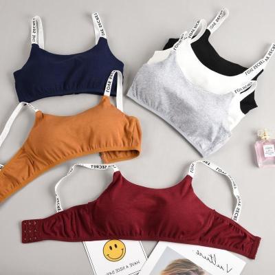 China Ladies Girl Letter Strap QUICK DRY Lift Up 3 Loop Wireless Crop Top Tank Top Camis Sleep Underwear Cheapest Seamless Tube Top Bra for sale