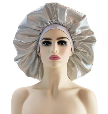 China European and American style oversized hoods cap like hood silk satin nightcap wide overflowed round hair hoods for sale