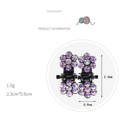 China Mini Multicolor Rhinestone Hook Clip Mini Hairpins Claw Hair Accessories Flash Lovely Hair Clips Accessories for sale