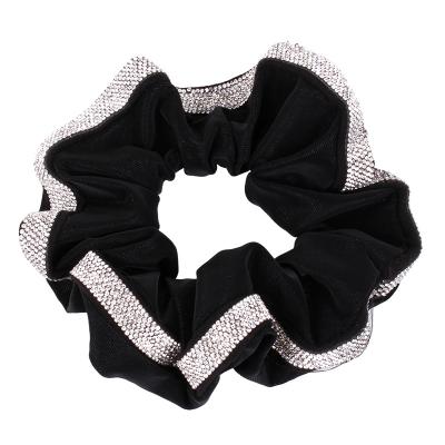 China Fashion Luxury Rhinestone Large Intestine Hair Scrunchies Satin Scrunchies Leather Hair Bands For Women for sale