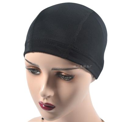 China Breathable Elastic Wig Cap Hairnets Hat Ice Silk Hair Band Head Cover Elastic Bottom for sale